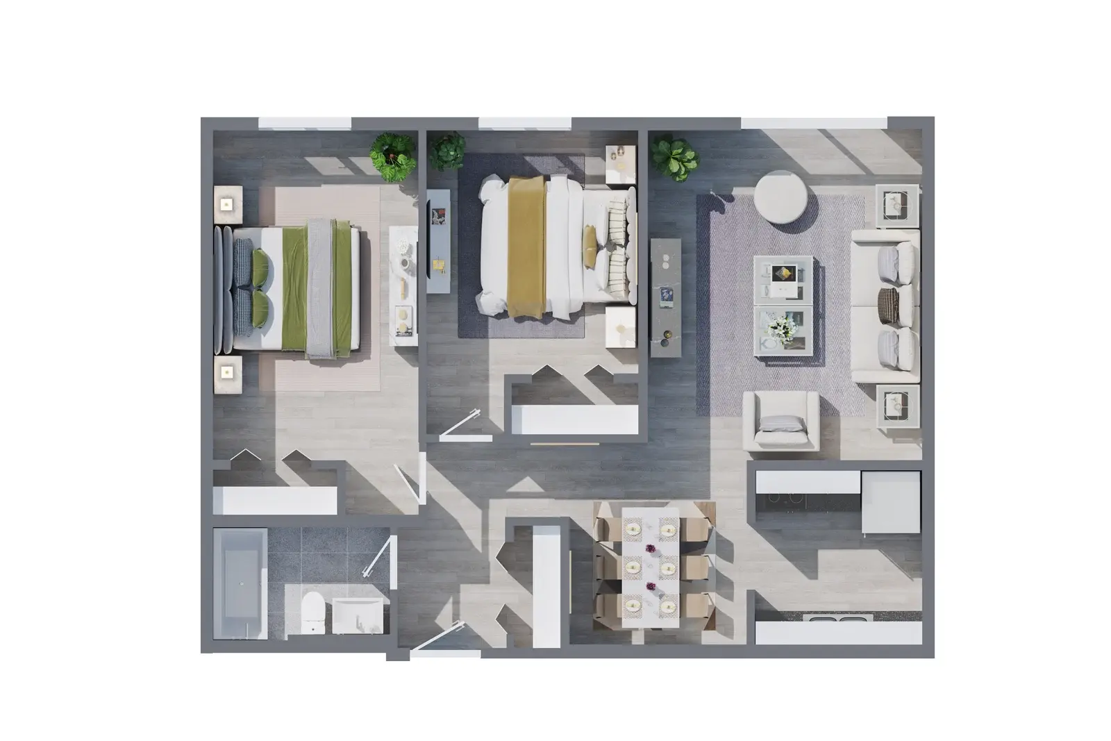 Two Bedroom at Tall Pines Apartments